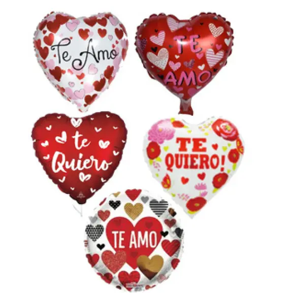 GLOBO METALIZADO CORAZÓN SAN VALENTÍN 18" 45CM